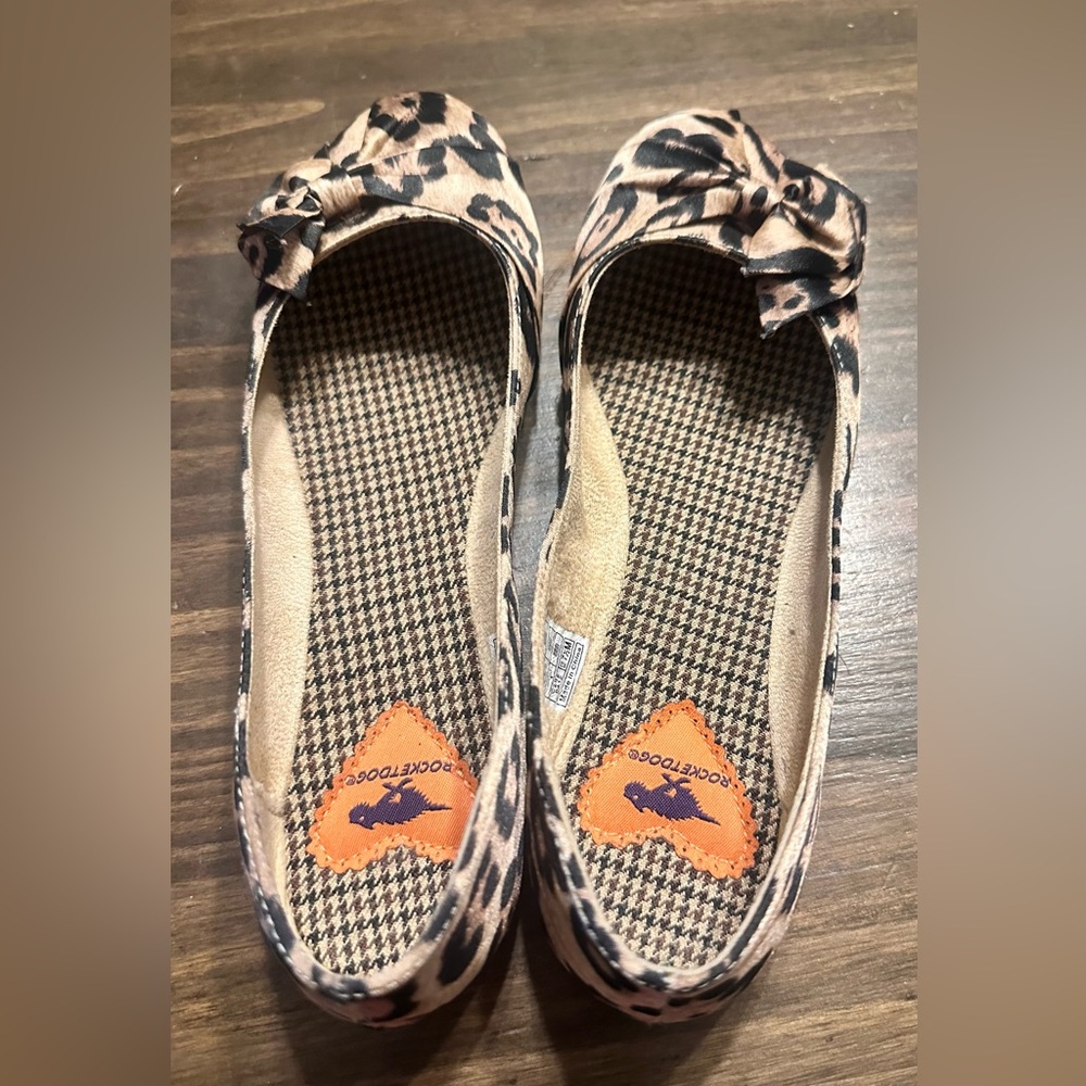 Rocket Dog Leopard Print Ballet Flats With Bow- Size 7.5 - Picture 6 of 11